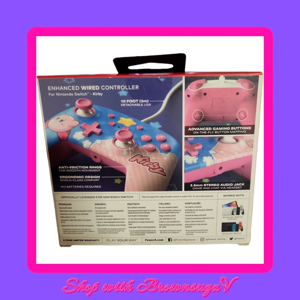 PowerA Nintendo Switch Kirby Enhanced Wired Controller - New Sealed! - Picture 3 of 4